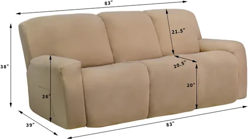 Miniatura 6 de Easy-Going - Funda elástica de microfibra para sofá reclinable seccional, suave vellón ajustable a tu sofá de 2 cuerpos, lavable, protector