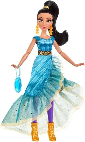 Disney Princess Style Series - Muñeca de moda Jasmine, estilo contemporáneo, vestido de longitud completa, aretes, bolso y zapatos, juguete para