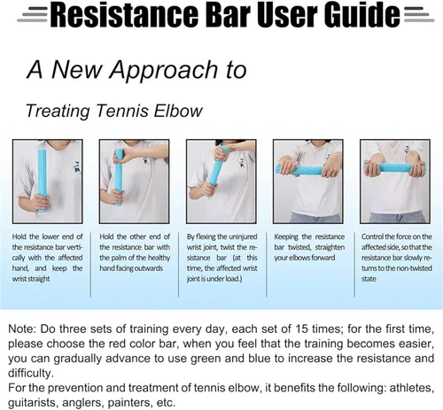 Miniatura 6 de Barra de terapia flexible, 3 piezas, barras flexibles para ejercitador de manos, fortalecedor de barra de terapia flexible, alivia el dolor