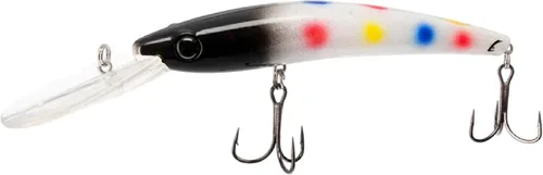 Bill Lewis Pesca Lipless Realista Trolling Preciso Walleye Crankbait Lite con dos grandes Mustad Triple Grips BH Wonderbread en blanco