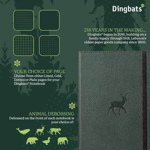 Miniatura 2 de Dingbats Cuaderno Diario A5 de Vida Silvestre Tapa Dura, Papel Crema 100gsm A Prueba de Tinta, 6.1 x 8.5 pulgadas, 192 páginas