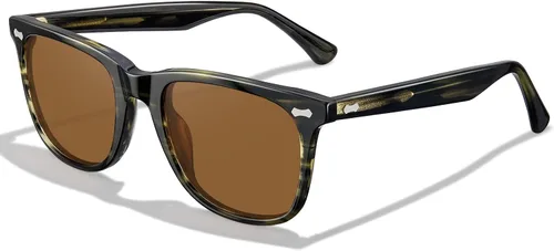 Miniatura 18 de CARFIA Lentes de sol polarizados cuadrados para hombre, protección UV400, acetato retro, hechos a mano, hechos a mano
