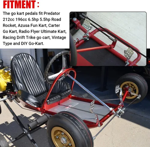 Miniatura 2 de GREHUA Pedal y cable de acelerador de Go Kart compatible con Predator 212 cc 196 cc 6.5 hp Road Rocket Manco Kandi Carter Azusa Go Kart Vintage
