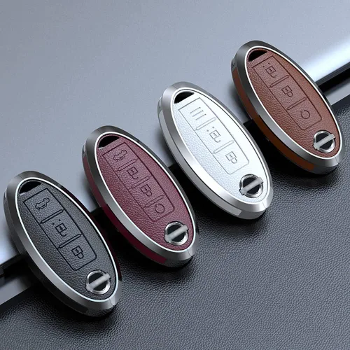 Miniatura 5 de Funda para llavero para Nissan Qashqai Juke X-Trail Micra Murano J10J11 X-Trail T31 T32 Maxima Altima Sentra Infiniti G35 QX56 FX35 Q50 G37 con Negro