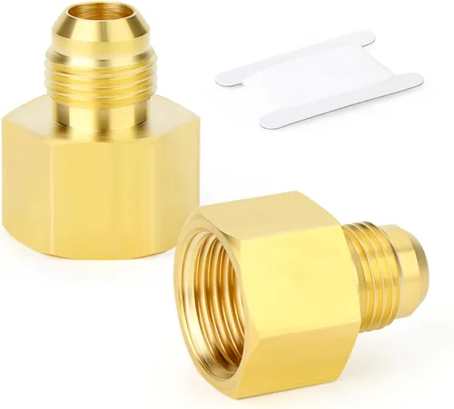 Miniatura 15 de GASHER Adaptador de codo de montaje de tubo de latón de 1/2 pulgada flare x 1/2 pulgada NPT macho Pipe