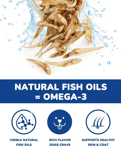 Miniatura 5 de PAWUP - Golosinas secas para perros de pescado entero, bocadillos de omega-3 con alto contenido de proteínas Skin & Coat Health, Recompensas