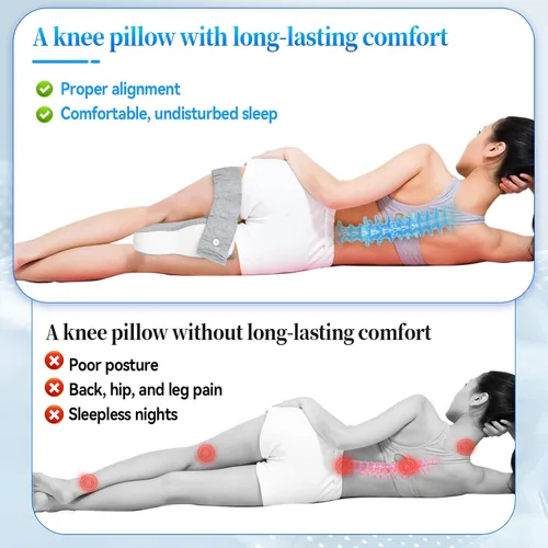 Miniatura 4 de Knee Pillow for Side Sleepers, Memory Foam Leg Pillow for Side Sleeping with Adjustable Strap, for Comfortable wear Between the Legs While Sleeping