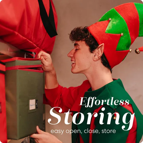 Miniatura 6 de Handy Laundry Almacenamiento de adornos de Navidad: almacena hasta 64 adornos navideños, divisores ajustables, dos asas. La caja de almacenamiento
