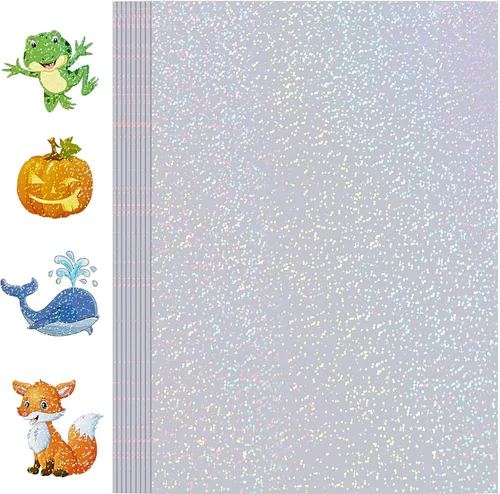 Miniatura 17 de 36 hojas de láminas laminadas holográficas transparentes, papel adhesivo autoadhesivo para papel adhesivo, láminas de vinilo transparentes