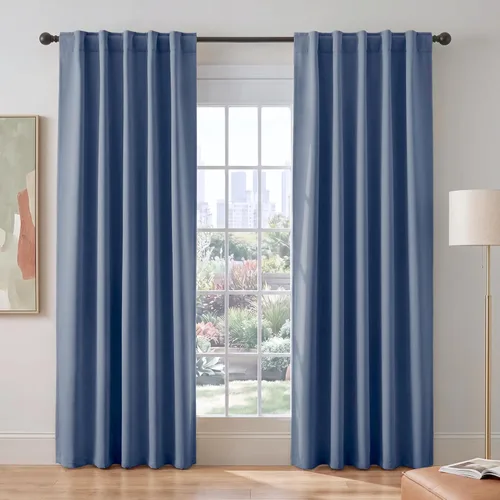 Miniatura 116 de PONY DANCE Cortinas cortas con aislamiento térmico para ventana pequeña, para guardería, baño, cocina, lavandería, caravana, sótano, 29 pulgadas