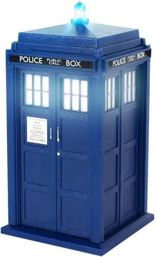 FAMETEK Altavoz Bluetooth Doctor Who Tardis. Reproduce música, se ilumina, efectos de sonido detallados de Tardis | Los mejores regalos de Doctor