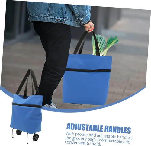 Miniatura 7 de Bolsa de almacenamiento plegable con ruedas, azul, 15 pulgadas de largo x 15 pulgadas de ancho x 12 pulgadas de alto