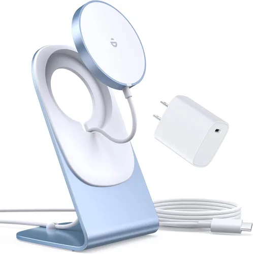 Cargador inalámbrico magnético para iPhone 17/16/15/14/13/12 - Cargador Mag+adaptador USB C de 20 W, soporte de carga inalámbrica rápida con cable
