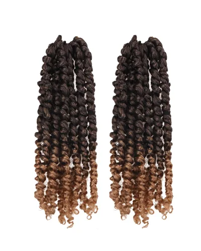 Miniatura 70 de Cabello de Ganchillo Pre-Retorcido Passion Twist para Mujeres Negras y Niños, Cabello Passion Twist Pre-Enrollado Trenzas Bohemias 4 Pulgadas 8