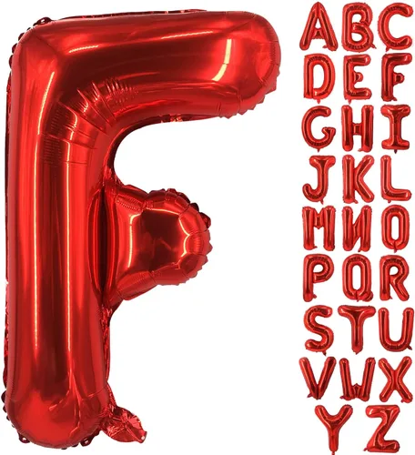 Miniatura 25 de Lovoir Globos grandes de 40 pulgadas con la letra T roja de gran tamaño, globo de helio de aluminio de Mylar para decoración de fiesta de Letra roja
