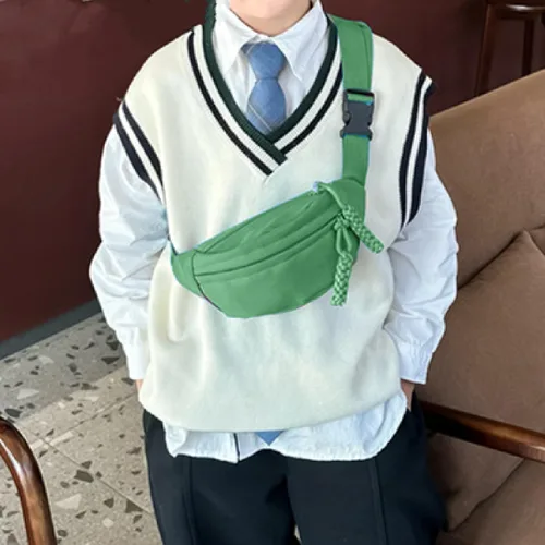 Miniatura 5 de Riñonera de mezclilla de moda, riñonera casual para viajes deportivos para niñas y niños, Verde, Talla única