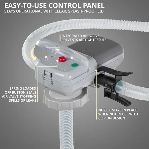 Miniatura 3 de Bomba de transferencia de combustible automática DEWAY con parada automática, tasa de flujo de 2.4 GPM y alimentación por batería AA, adaptador