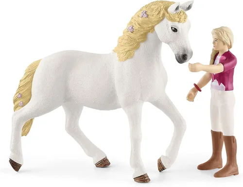 Miniatura 7 de Schleich Horse Club — Sofia y Blossom: juego de 10 piezas de Horse Club con jinete y yegua andaluza, juguetes de caballos para niñas y niños de 5 a