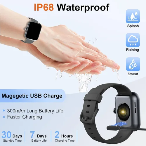 Miniatura 3 de Reloj inteligente para hombres y mujeres (respuesta/hacer llamadas), nuevo reloj inteligente HD de 1.85 pulgadas, rastreador de actividad con más