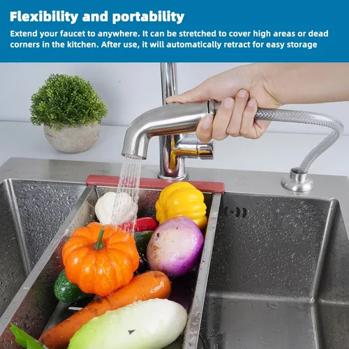 Miniatura 4 de Pulverizador lateral universal de cocina compatible con grifo Moen, reemplazo del rociador de grifo de fregadero de cocina con Níquel cepillado