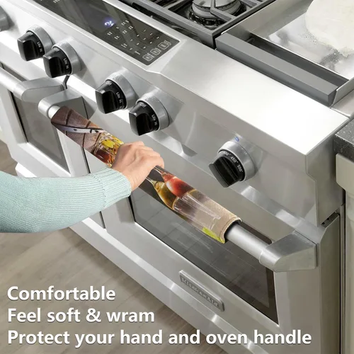 Miniatura 4 de Eionryn Cubiertas para manijas de puerta de refrigerador con barril de copa de vino, viñedo, fruta, cocina, guantes para microondas, lavavajillas