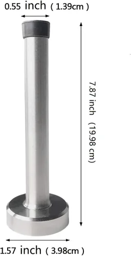 Miniatura 2 de Topes largos de puerta de acero inoxidable de 8 pulgadas, tope de puerta cepillado, resistencia de puerta anticolisión con absorbente de goma