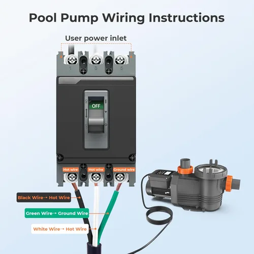Miniatura 4 de Bomba de piscina de velocidad variable de 3 HP de 220-240V, Bomba de piscina para piscinas enterradas, 11359 GPH de alto caudal potente autoprimante