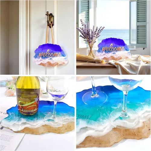 Miniatura 6 de Molde de resina de letrero de bienvenida, molde de bandeja de silicona grande para decoración de resina epoxi Create Custom Welcome Signs or