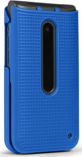 Miniatura 7 de Nakedcellphone Funda para LG Classic Flip, [Cobalt Blue] Carcasa rígida a presión [textura de rejilla] para LG Classic Flip Phone L125DL Azul