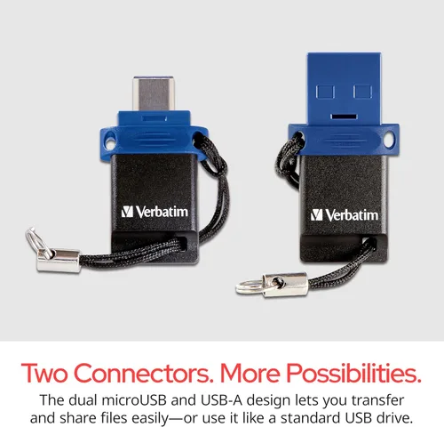 Miniatura 4 de Verbatim Unidad flash USB 3.2 Gen 1 Dual OTG Store 'n' Go de 32 GB para dispositivos USB-C, unidad de pulgar tipo C 2 en 1