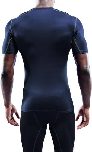 Miniatura 6 de NELEUS Paquete de 3 camisetas de entrenamiento de capa base de compresión atlética para hombre