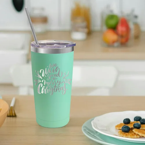Miniatura 6 de YOUKE OLA Paquete de 20 vasos de acero inoxidable a granel de 20 onzas, taza de viaje aislada al vacío, taza de café con recubrimiento en polvo