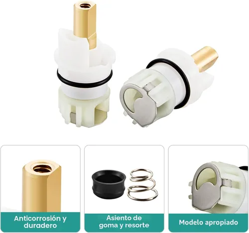 Miniatura 2 de RP25513 Kit de reemplazo de vástago de llave para kit de reparación de llave de dos manijas con Cartucho RP24096 Asientos RP4993 Muelles RP24097