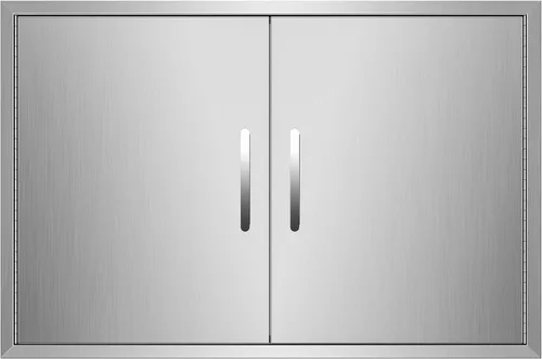 Miniatura 15 de Puerta de acceso para barbacoa de 39 pulgadas de ancho x 26 pulgadas de alto, puertas dobles de acero inoxidable, resistentes a la intemperie