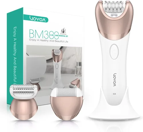VOYOR Depiladora para mujer, depiladora 3 en 1 para mujeres, depiladora depiladora para piernas y brazos con 30 pinzas, afeitadora eléctrica