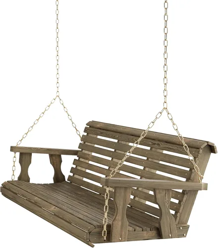 Miniatura 25 de Amish Casual resistente con inclinación hacia atrás, columpio de 3 pies para pórtico de madera en tinte cedro, auténtica artesanía Amish de pino