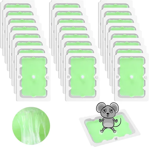 Miniatura 9 de Qualirey Paquete de 6 trampas de pegamento para ratón, trampas superadhesivas tamaño ratón para ratones y ratas, prearomatizadas, no tóxicas