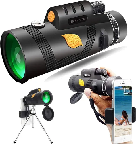 Telescopio monocular, alta potencia de 12 x 50 pulgadas, alcance de prisma de mano con soporte para teléfono inteligente para adultos BAK4 FMC