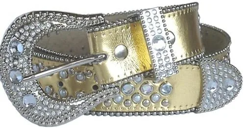 Miniatura 3 de Cinturón de piel con diamantes de imitación de vaquera occidental