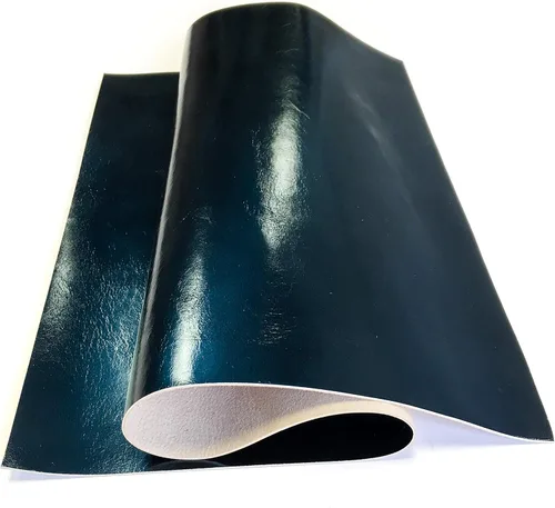 Miniatura 19 de Piel de cordero metálica azul claro real: material de cuero genuino brillante para costura, manualidades y fabricación de joyas