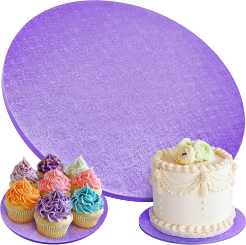 Miniatura 12 de Tablas para Pasteles - Paquete de 4, 12 pulgadas, Azul - Bases Redondas Reutilizables para Pasteles para Postres Espectaculares - Bases de Cartón
