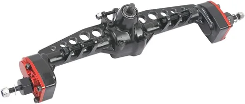 Miniatura 3 de Eje de portal trasero de aleación de aluminio completo para Axial SCX10 III AXI03007 1/10 RC Crawler Car Upgrades (rojo y negro, trasero)