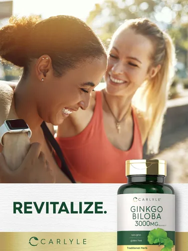 Miniatura 7 de Carlyle Ginkgo Biloba 3000mg 400 tabletas Suplemento herbario sin OMG, sin gluten