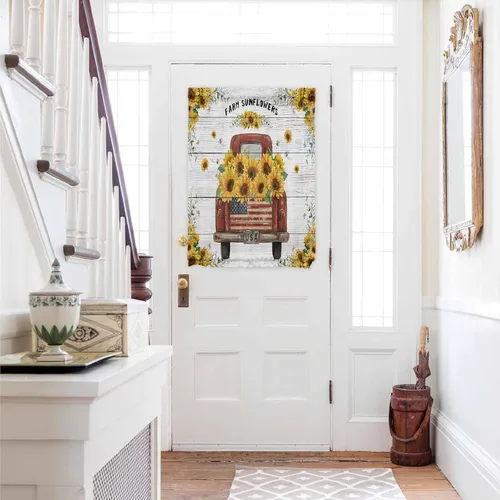 Miniatura 42 de Cortinas de puerta francesa de Navidad para ventana de puerta, panel de cortina con bolsillo para barra con alzapaños para luz lateral delantera