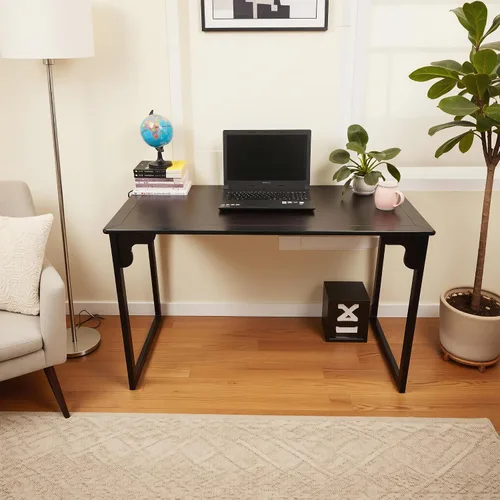 Miniatura 4 de Escritorio de madera maciza con cajón, escritorio de madera para oficina en casa para el trabajo, escritorio de computadora para estudiantes