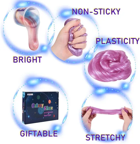 Miniatura 3 de Favores de Fiesta para Niños Kit de Slime Galaxia, Paquete de 30 Masilla Rica y Colorida a Granel, Lodo para Alivio del Estrés y la Ansiedad