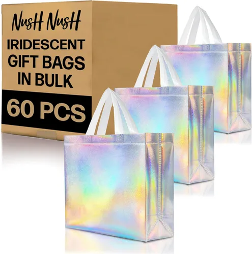 Miniatura 46 de Nush Nush - Bolsas de regalo reutilizables azul aguamarina a granel (azul aguamarina - Tamaño mediano - Juego de 30)