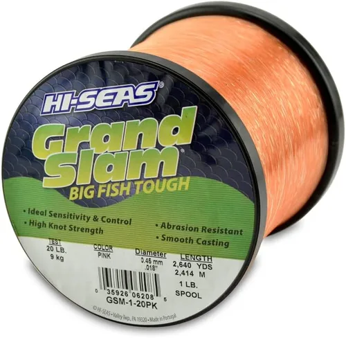 Miniatura 27 de Sedal de Pesca de Monofilamento HI-SEAS Grand Slam - Fuerte y Resistente a la Abrasión en Transparente, Rosa, Verde, Azul Ahumado, Amarillo