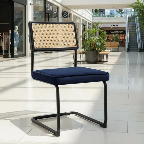 Miniatura 7 de DUHOME Juego de 2 sillas de comedor de ratán, sillas modernas sin brazos, sillas tapizadas, sillas laterales con respaldo tejido de ratán, marco