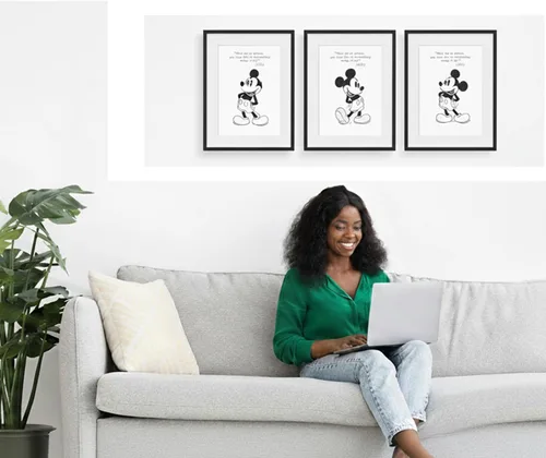 Miniatura 7 de BigWig Prints Decoración de Pared de Mickey Mouse – Citas de Arte de Pared de Mickey Mouse, Imágenes de Decoración de Guardería, Pósteres de Cita